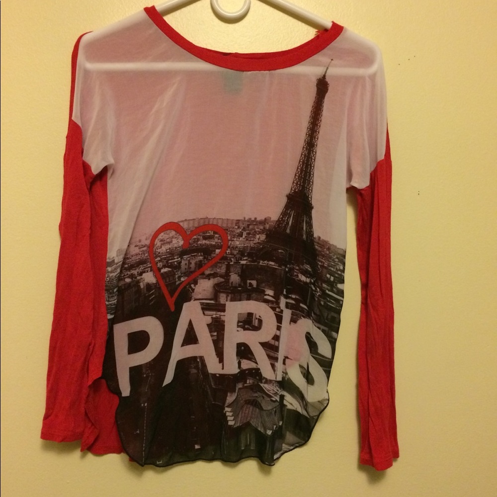 Sheer long sleeve Paris shirt